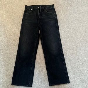 Goldsign, high-waist, straight leg, black jean. Size 24